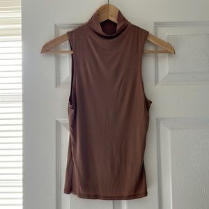 Joah Brown mock neck fitted tank. Size XS/S. Nude color